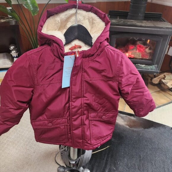 Cat And Jack Maroon Polyester Parkas Jacket - Picture 1 of 3